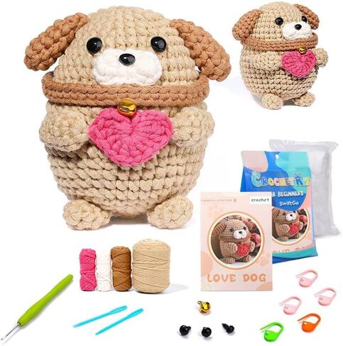 مجموعة Swiftgo Crochet Kit للمبتدئين ، 2pcs مجموعات الحيوانات الكروشيه مع دروس فيديو خطوة بخطوة ، ومبتدئين amigurumi starter starter للأطفال البالغين ، هدية عيد ميلاد العطلة in Saudi Arabia