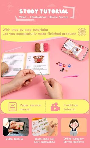 مجموعة Swiftgo Crochet Kit للمبتدئين ، 2pcs مجموعات الحيوانات الكروشيه مع دروس فيديو خطوة بخطوة ، ومبتدئين amigurumi starter starter للأطفال البالغين ، هدية عيد ميلاد العطلة in Saudi Arabia