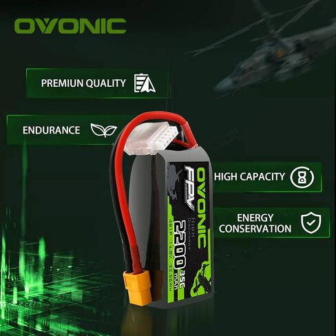 Ovonic 4S Lipo Battery 35C 2200mAh 14.8V Lipo بطارية Lipo مع موصل XT60 للطائرة RC Quadcopter Helicopter FPV Drone in Kuwait