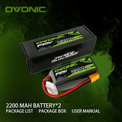 Ovonic 4S Lipo Battery 35C 2200mAh 14.8V Lipo بطارية Lipo مع موصل XT60 للطائرة RC Quadcopter Helicopter FPV Drone in Kuwait