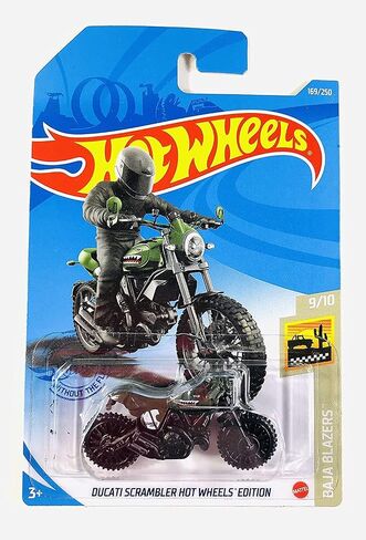 Hot Wheels 2021 - Ducati Scrambler Hot Wheels Edition - Green - Tiger Shark - Baja Blazers 9/10 in Saudi Arabia