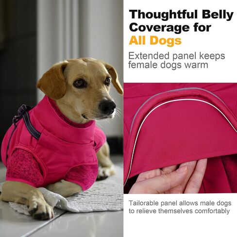 Lelepet Dog Coat 3 in 1 Waterproof Dog Winter Jacket with Harness Built in Windproof Snow Jakcet with Detachable Fleece Sweater Lining Reflective Thermal Cold Weather Coats for Small Medium Large Dogs in Kuwait