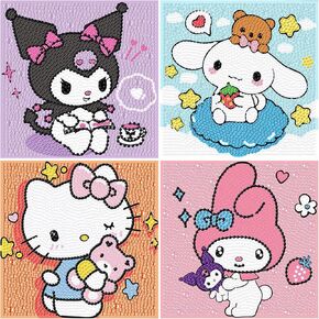 SRETOUL 4 Pack Cartoon Diamond Art Kits for Kids - Kid Diamond Art Painting Kit Kit Cartoon ، Gut Gem Arts for Kids Ages 4 6 8 12 ، DIY Crystal Gem Kits for Children Girls Boys (6 × 6 inch) in Kuwait