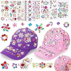 مجموعة CAP CAP CAP Baseball DIY: تصميم قبعاتك الخاصة مع ملصقات وحيدات ، وقبعات بيسبول للأطفال القابلة للتعديل ، وألعاب الهدايا العصرية للفتيات من العمر 4 إلى 12 عامًا ، اللوازم الفنية عيد ميلاد عيد الميلاد in Kuwait