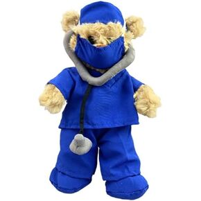 Dark Blue Scrubs Outfit for 6-10 inch Stuffed Animals – Build Bears Plush Doctor Nurse Costume - Hospital Gift, Dress Up, for Surgery Recovery - Healthcare Heroes in Kuwait