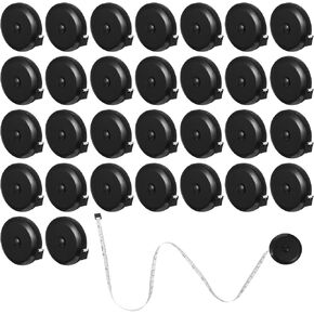 30 Pack Retractable Tape Measure for Sewing, Soft Fabric Measuring Tape for Body Measurements, Double Scales Rulers for Tailor Cloth Knitting Craft Weight Loss Measurements (Black) in Kuwait