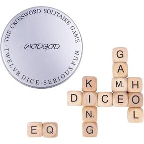 Crossword Dice Game for Adults – 15 Wooden Letter Dice for Strategic Play, Language Practice & Travel Use in Saudi Arabia