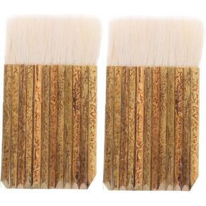 2Pcs Sheep Hair Hake Brushes Soft Bristle Handle for Watercolor Oil Acrylic and Glazing for Detailed Painting and Creative Collaboration in Kuwait