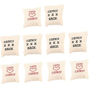 DECHOUS 10pcs Cat Catnip Plush Toys Canvas Catnip Sachet Stuffed with Cotton PET Supplies for Cats and Kittens Random Style in Saudi Arabia