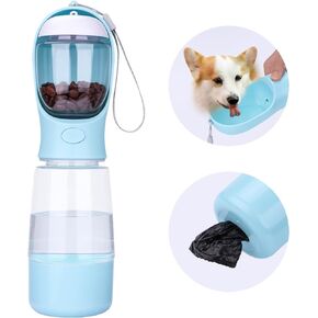 Dog Water Bottle, Portable Pet Travel Water Bottle with Food Container, Leak Proof Puppy Water Bowl Outdoor Dog Water Dispenser for Pets Outdoor, Travel, Walking(13oz) in Saudi Arabia