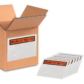 PSBM 2,000 Pieces 4.5 x 6 Inch Clear Packing List Enclosed Printing Pouch Envelope Bag for Invoice Packing Slip, Written in Orange/Black in Kuwait