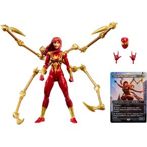 Spider-Man Marvel Legends Series Magic: The Gathering Mary Jane Watson (Iron Spider), 6-Inch Action Figure & Exclusive Foil Collectible Card Game Trading Card in Kuwait