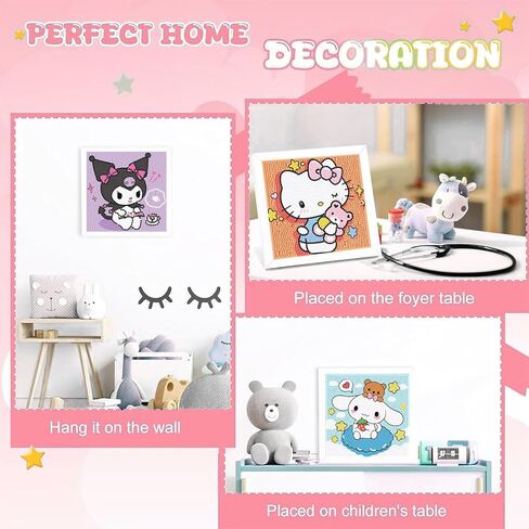 SRETOUL 4 Pack Cartoon Diamond Art Kits for Kids - Kid Diamond Art Painting Kit Kit Cartoon ، Gut Gem Arts for Kids Ages 4 6 8 12 ، DIY Crystal Gem Kits for Children Girls Boys (6 × 6 inch) in Kuwait