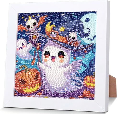 REIVWORL GHOST Diamond Art Kits for Kids ، Ghost Diamond Painting Kits for Kids ، Gem Art Ages 4-8-12 for Gifts and Decor (8 × 8 بوصة) in Kuwait