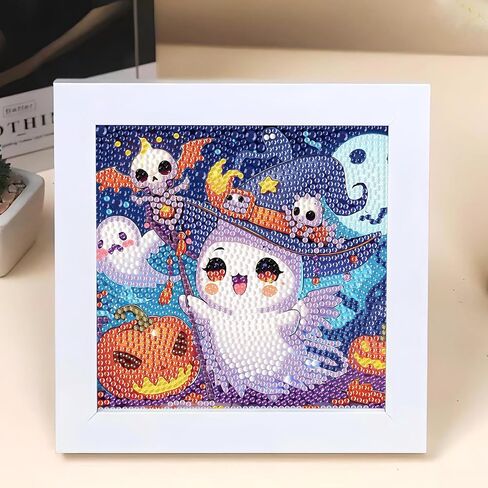 REIVWORL GHOST Diamond Art Kits for Kids ، Ghost Diamond Painting Kits for Kids ، Gem Art Ages 4-8-12 for Gifts and Decor (8 × 8 بوصة) in Kuwait
