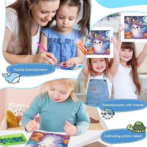 REIVWORL GHOST Diamond Art Kits for Kids ، Ghost Diamond Painting Kits for Kids ، Gem Art Ages 4-8-12 for Gifts and Decor (8 × 8 بوصة) in Kuwait