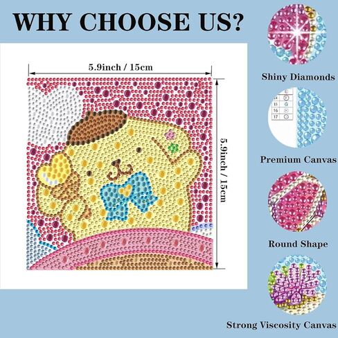 مجموعات فن الماس للأطفال - 4 مجموعات الطلاء الفنية الماس - الفنون والحرف للأطفال الذين تتراوح أعمارهم بين 8-12 in Kuwait