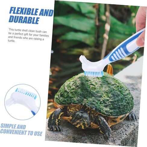 فرشاة Happyyyami Turtle Cleaning Cleaning فرشاة متينة مزدوجة لقذائف السلحفاة المائية سهلة الاستخدام مع قبضة مريحة لإزالة الطين والأوساخ من قذائف السلاحف in Kuwait