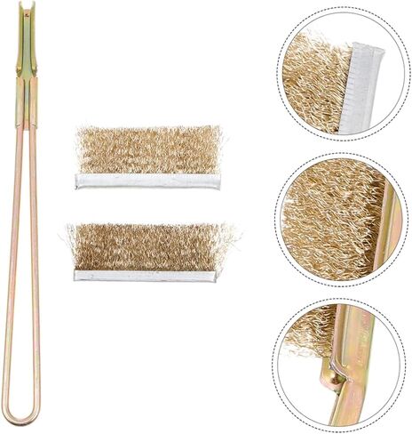 POPETPOP 1Set Bird Cage Brush with Long Handle Steel Copper Wire Bristles for Deep Cleaning and Painted Surfaces for Parrot Cages and Animal Enclosures in Saudi Arabia
