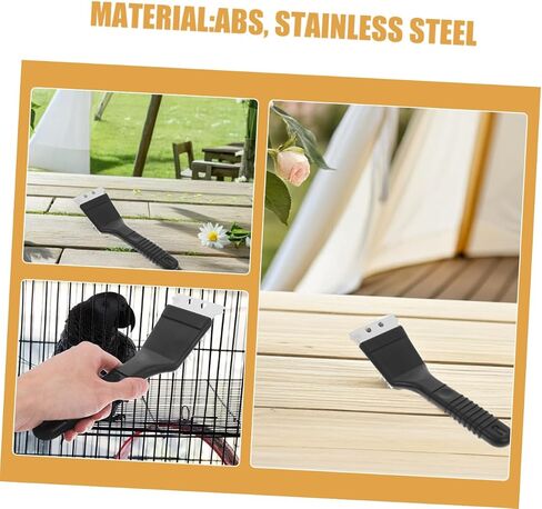 vanzack 2pcs الفولاذ المقاوم للصدأ الفولاذ المقاوم للصدأ قفص تنظيف الفرشاة الأداة المريحة المريحة المقبض لصالح فضلات الصيانة لصيانة الببغاء لتنظيف قفص الحيوانات الأليفة ببغاء in Kuwait