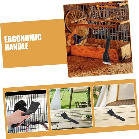 vanzack 2pcs الفولاذ المقاوم للصدأ الفولاذ المقاوم للصدأ قفص تنظيف الفرشاة الأداة المريحة المريحة المقبض لصالح فضلات الصيانة لصيانة الببغاء لتنظيف قفص الحيوانات الأليفة ببغاء in Kuwait