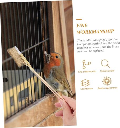 GALPADA 1Set Long Handle Bird Cage Cleaning Brush Brush for Maintenance Narrow Design for Convenient Cleaning Bird Supplies for Parrots in Saudi Arabia