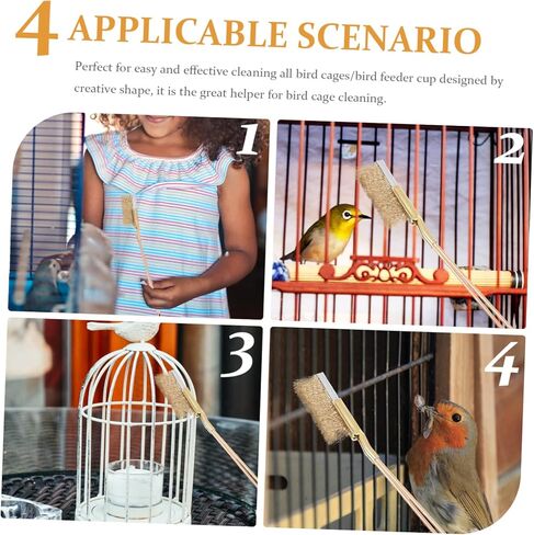 GALPADA 1Set Long Handle Bird Cage Cleaning Brush Brush for Maintenance Narrow Design for Convenient Cleaning Bird Supplies for Parrots in Saudi Arabia