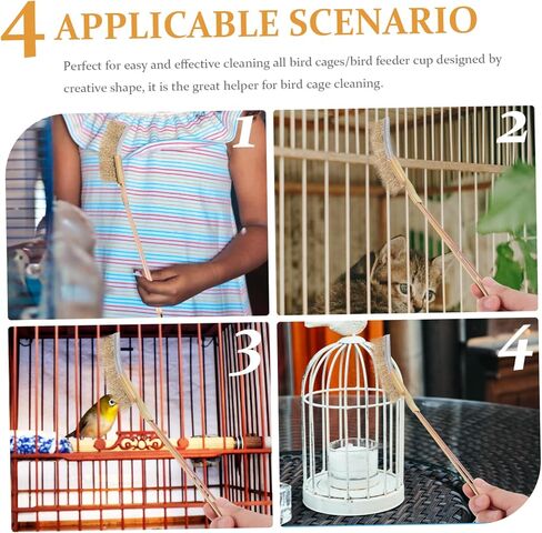 Toyvian 1Set Bird Cage Cleaning Brush Durable Wire Brush with Long Handle for Easy Cleaning Bird Cages Lightweight and Convenient Cage in Saudi Arabia
