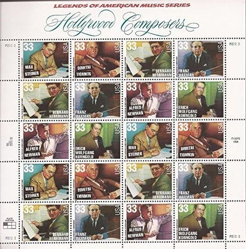 USPS Hollywood Composers (Sheet of 20) 33 Cent US Postage Stamps 1999 Scott #3344 in Saudi Arabia