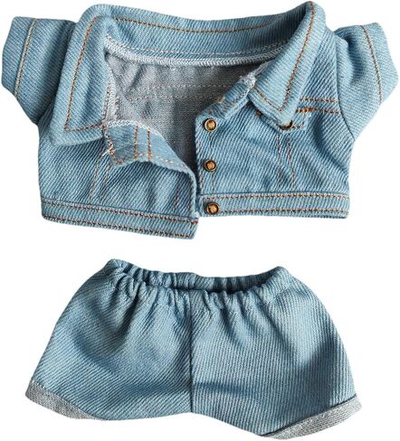 20cm Plush Doll Clothes Plushie Clothes Denim Jacket Jeans Pants for 7.8 inches Doll Clothing (Dark Blue) in Saudi Arabia