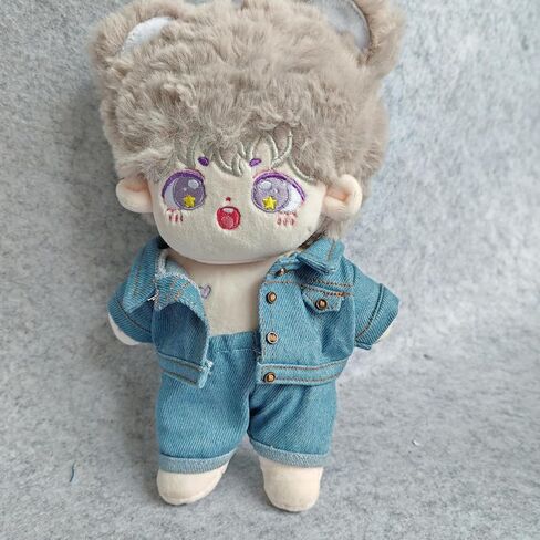 20cm Plush Doll Clothes Plushie Clothes Denim Jacket Jeans Pants for 7.8 inches Doll Clothing (Dark Blue) in Saudi Arabia