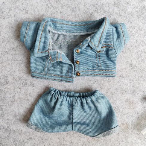 20cm Plush Doll Clothes Plushie Clothes Denim Jacket Jeans Pants for 7.8 inches Doll Clothing (Dark Blue) in Saudi Arabia