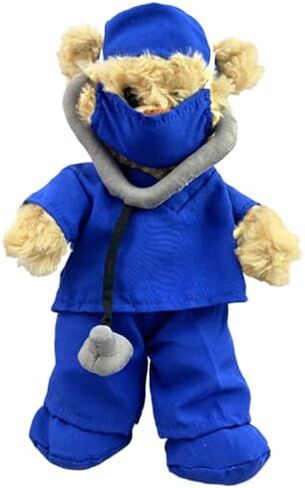 Dark Blue Scrubs Outfit for 6-10 inch Stuffed Animals – Build Bears Plush Doctor Nurse Costume - Hospital Gift, Dress Up, for Surgery Recovery - Healthcare Heroes in Kuwait