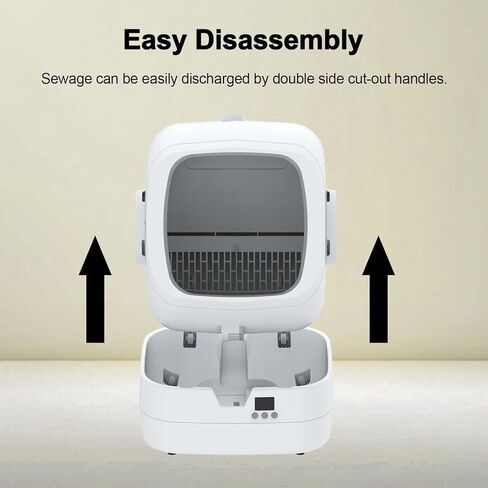 Automatic Cat Litter Box Self Cleaning - APP Control and Weight Monitoring - Ultra-Quiet, Medium Cats and Kittens Litter Box, Safe Anti-Pinch in Kuwait