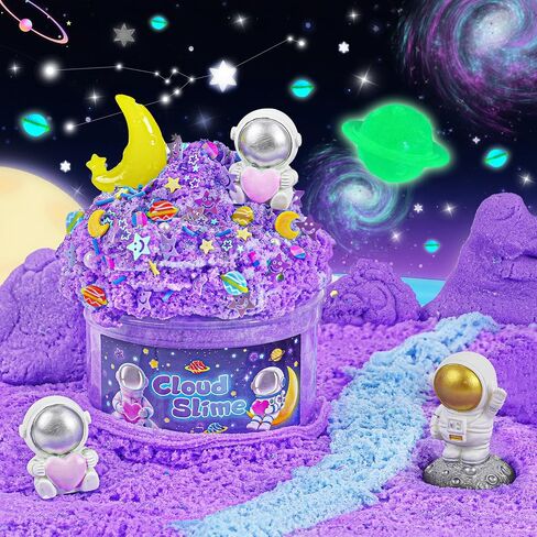 Axolotl Cloud Slime Kit 2 Pack-14oz DIY DIY SLIME for Kids ، تشمل سحرًا لطيفًا على AXOLOTL والإضافات ، واللمعان ، والألعاب الحسية ASMR ، و SLIME PARMOR in Kuwait