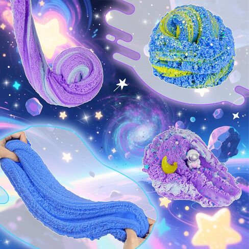 Axolotl Cloud Slime Kit 2 Pack-14oz DIY DIY SLIME for Kids ، تشمل سحرًا لطيفًا على AXOLOTL والإضافات ، واللمعان ، والألعاب الحسية ASMR ، و SLIME PARMOR in Kuwait