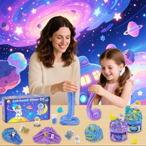 Axolotl Cloud Slime Kit 2 Pack-14oz DIY DIY SLIME for Kids ، تشمل سحرًا لطيفًا على AXOLOTL والإضافات ، واللمعان ، والألعاب الحسية ASMR ، و SLIME PARMOR in Kuwait