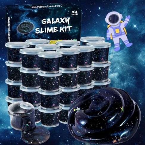 24 Pack Galaxy Slime-Multi Colored Sensory Pitty ، تفضل الحفلات للأطفال ، غير لزجة ، آمنة للبنات والفتيان ، لعبة تخفيف الإجهاد ، لوازم الحفلات in Saudi Arabia
