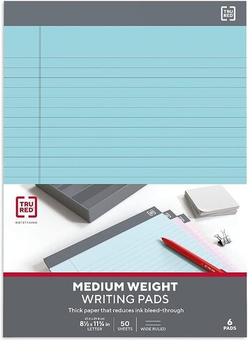 Tru Red Staples Notepads ، 8.5 بوصة × 11.75 بوصة ، محكم ، الباستيل ، 50 ورقة/لوحة ، 12/كرتون (TR59907/TR573VS) in Saudi Arabia