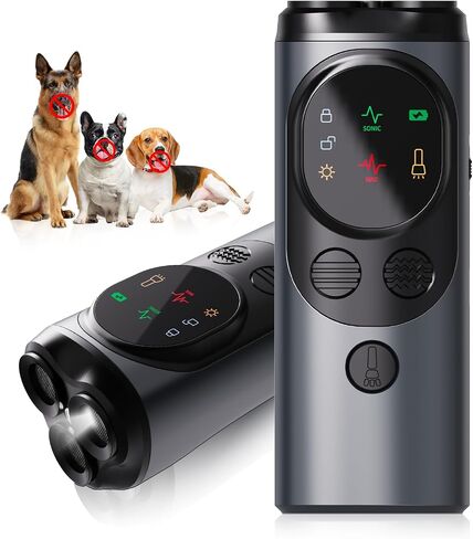 2025 Dog Bark Deterrent Devices with HD Display – No Shock Dog Training Tool with 3 Emitters, 50FT Range, Flashlight, Rechargeable Anti-Bark Deterrent for All Dog Sizes in Saudi Arabia