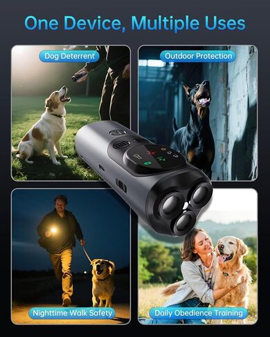 2025 Dog Bark Deterrent Devices with HD Display – No Shock Dog Training Tool with 3 Emitters, 50FT Range, Flashlight, Rechargeable Anti-Bark Deterrent for All Dog Sizes in Saudi Arabia