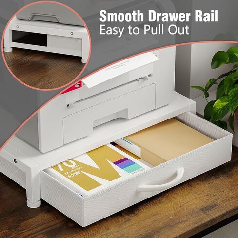 حامل طابعة سطح المكتب من طابقين مع درجتين للأقمشة ، طاولة prtiner مع رف التخزين ، منظم مكتب للمكتب المنزلي ، الطابعة ثلاثية الأبعاد ، آلة الفاكس ، الماسح الضوئي (أبيض ، طبقة 2) in Kuwait