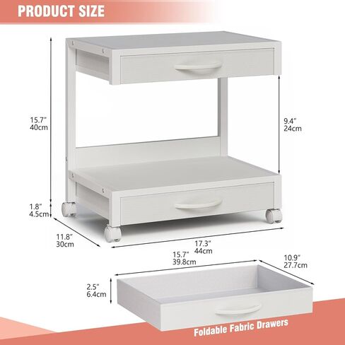 حامل طابعة سطح المكتب من طابقين مع درجتين للأقمشة ، طاولة prtiner مع رف التخزين ، منظم مكتب للمكتب المنزلي ، الطابعة ثلاثية الأبعاد ، آلة الفاكس ، الماسح الضوئي (أبيض ، طبقة 2) in Kuwait