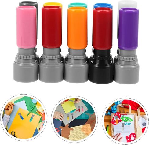 10pcs Round Shape DIY Blank Stamp Set for Sealing Multi-Use Ink Stamp Tool for Crafts and Scrapbooking Portable Seal Cases for Card Making in Saudi Arabia