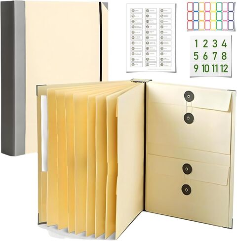 Important Document Organizer Personal If I Die Binder Organizer with Labels Accordion File Stylish Binder for Storing Important Papers, Certificates, Passports, Photos, and Letters(Bule) in Saudi Arabia