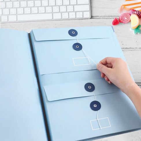 Important Document Organizer Personal If I Die Binder Organizer with Labels Accordion File Stylish Binder for Storing Important Papers, Certificates, Passports, Photos, and Letters(Bule) in Saudi Arabia