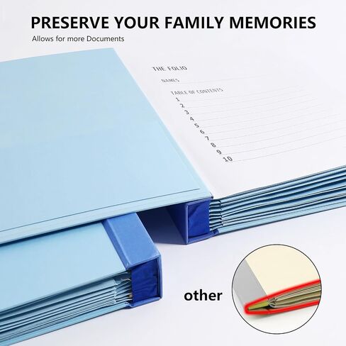 Important Document Organizer Personal If I Die Binder Organizer with Labels Accordion File Stylish Binder for Storing Important Papers, Certificates, Passports, Photos, and Letters(Bule) in Saudi Arabia
