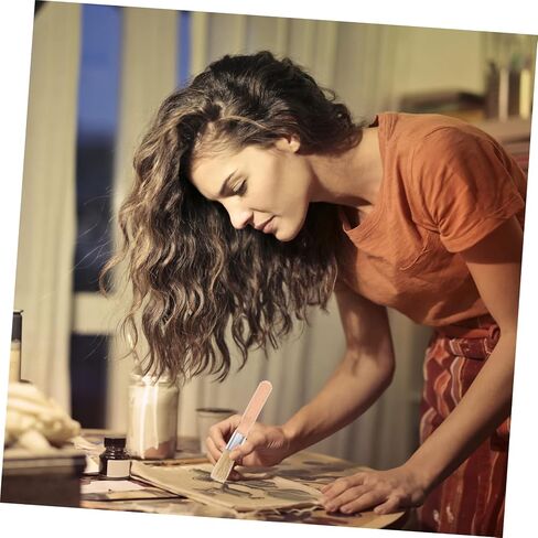 2pcs فرشاة صغيرة مستديرة الرأس مستديرة مع مقبض خشبي للاكريليك واللوحة الزيتية الحرف المريحة قبضة مريحة خفيفة الوزن لسهولة الاستخدام في الهواء الطلق in Kuwait