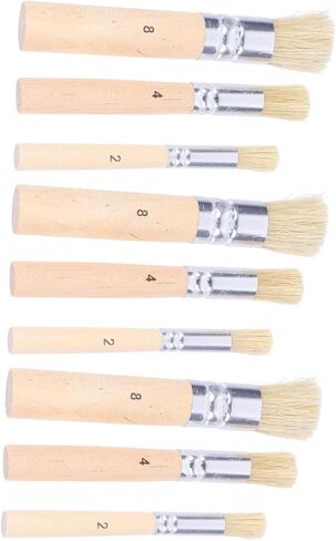 Angoily 3set Stippling Brush Set Natural Bristle Stencil Brushes Handle for Art Projects in Saudi Arabia