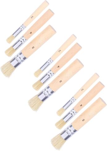 Uonlytech 3 Set Natural Bristle Stencil Brush Set for Oil Painting Crafts and DIY Projects Comfortable Wooden Handle for Smooth Stenciling Various Surfaces in Saudi Arabia